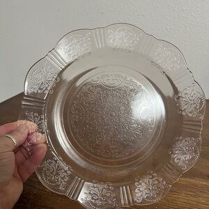 Vintage Indiana Glass Recollection Plate • Clear Madrid Pattern • Scalloped Edge